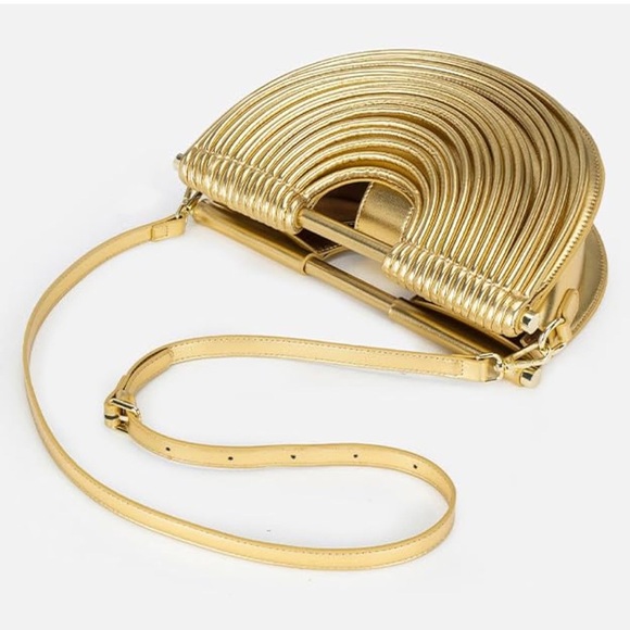 Noodle Clutch Bag in Gold - Picture 3 of 7